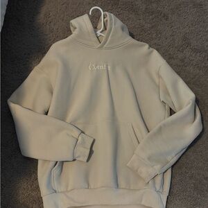 Cozy Cream Pullover Hoodie with 'Comfit' Embroidery